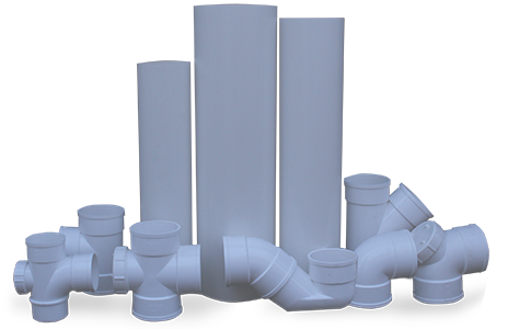 Un-Plasticized polyvinyl chloride (U-PVC) Sewerage Series Pipes & Fittings discharge within the building structure.