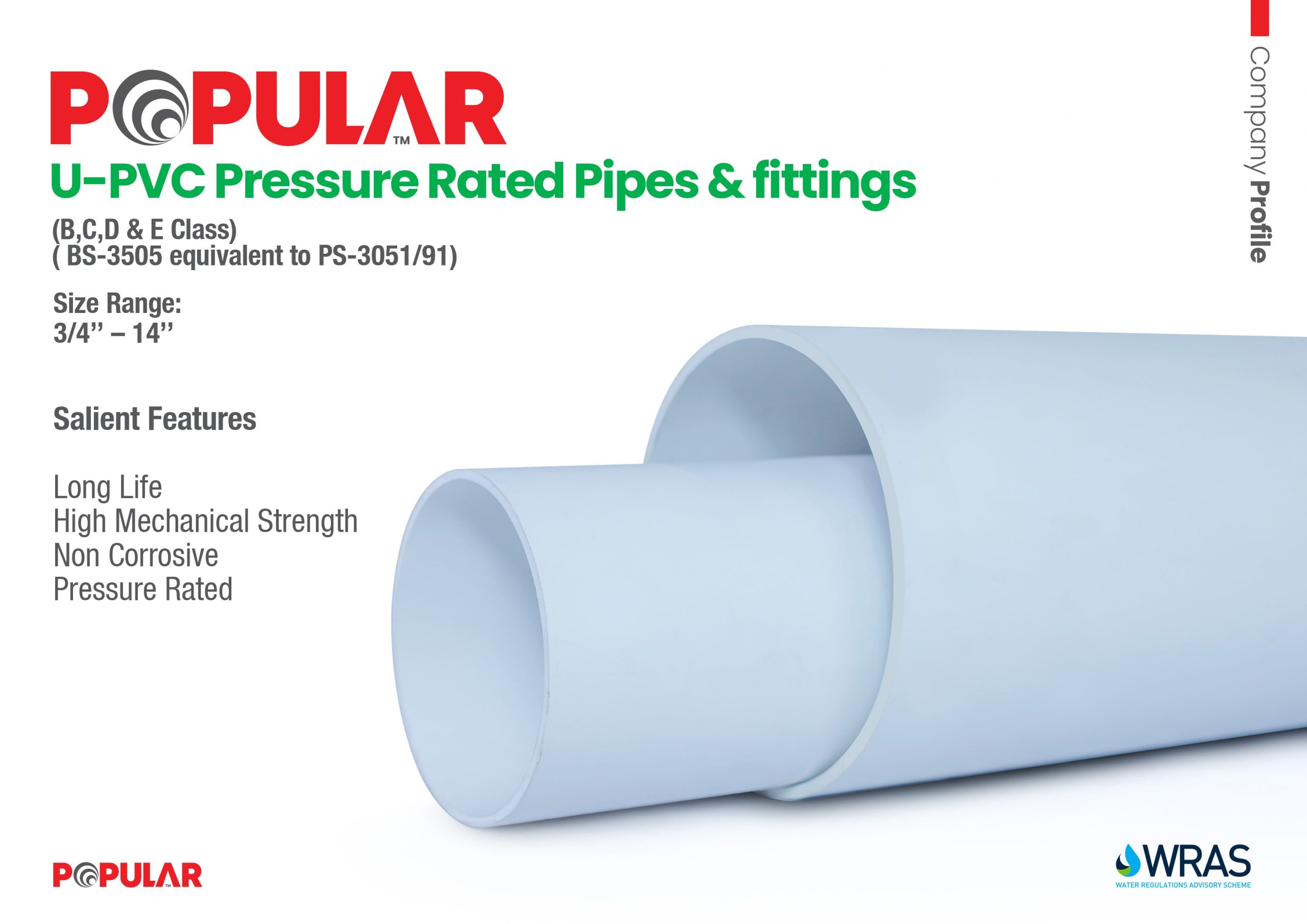 UPVC Pressure Pipes & Fittings Brochure Popular Pipes Group of Companies